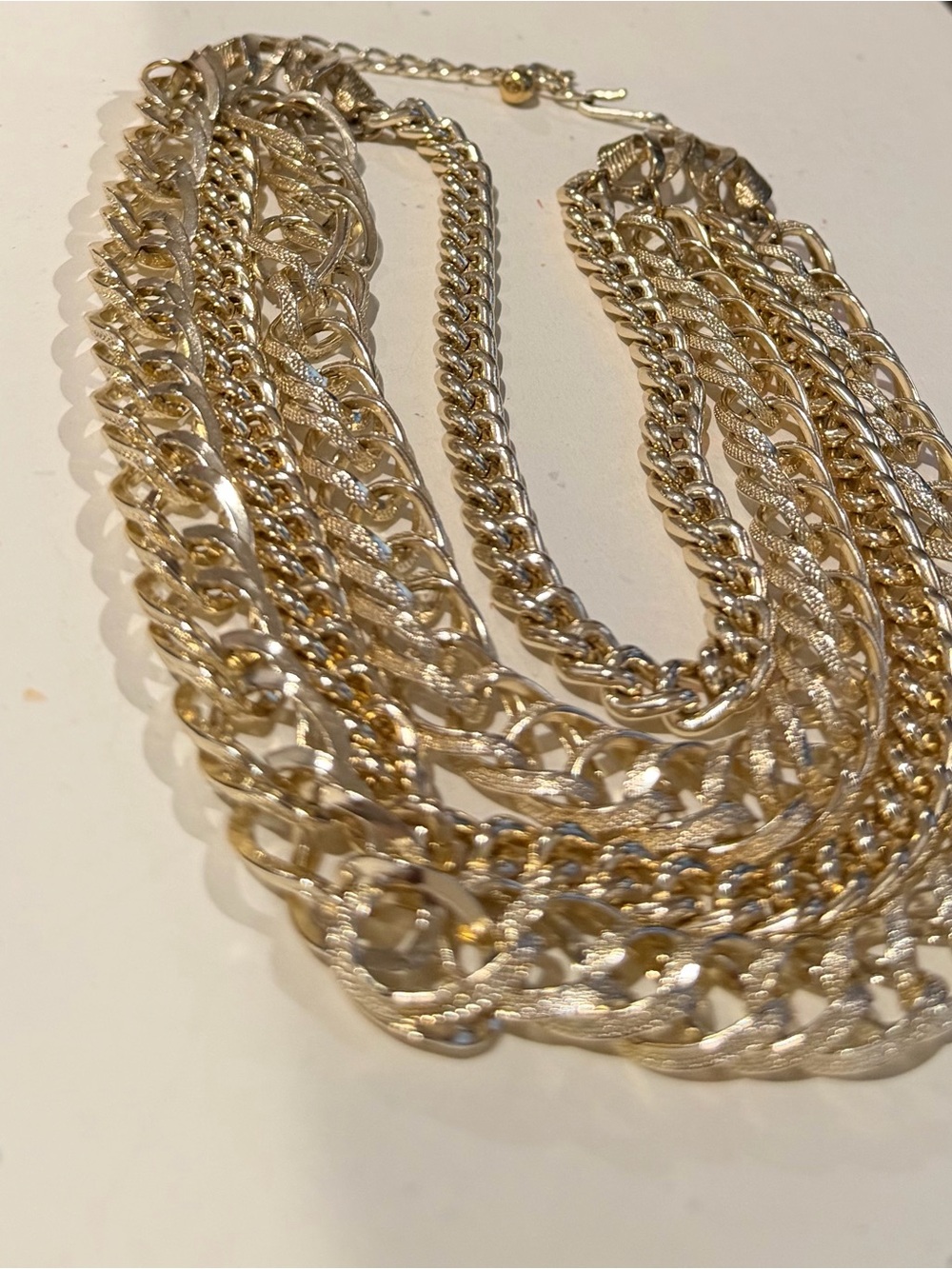 Layered Gold-Tone Multi Chain Necklace